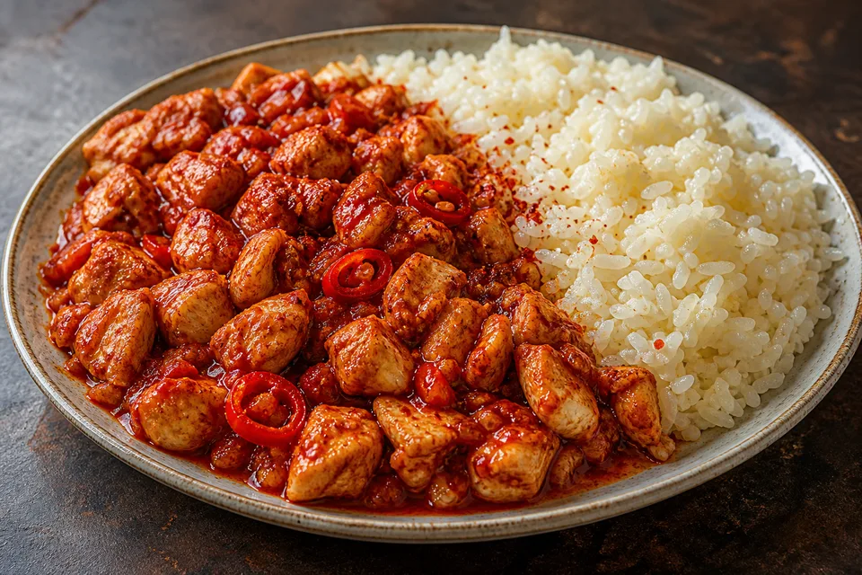 Acı Soslu Tavuklu Pilav