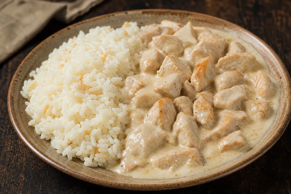 Kremalı Tavuklu Pilav